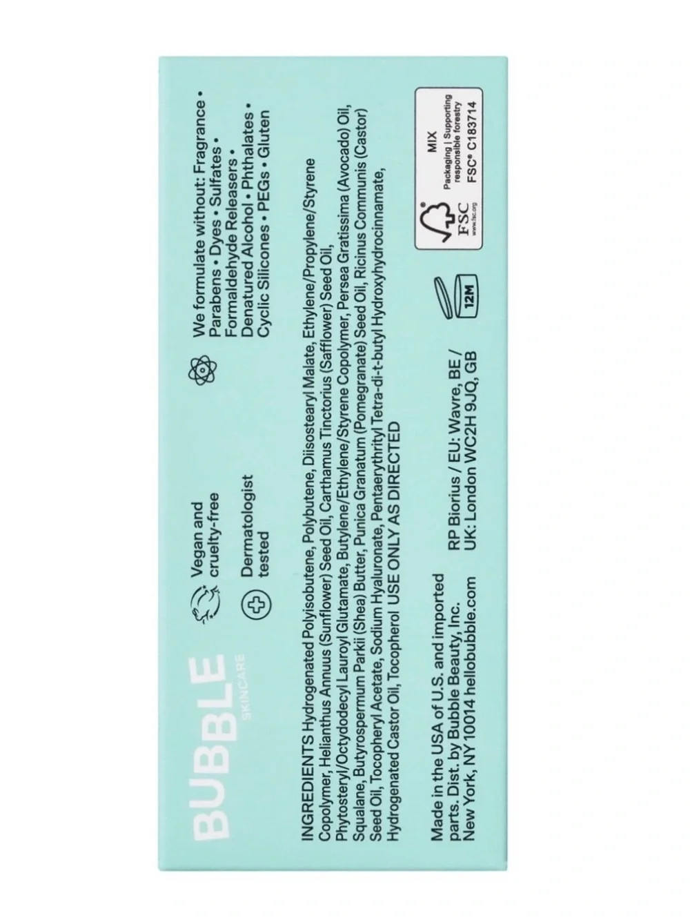 Bubble Skincare Talk Back Hydrating Loud & Clear Lip Serum, Unflavored NWT